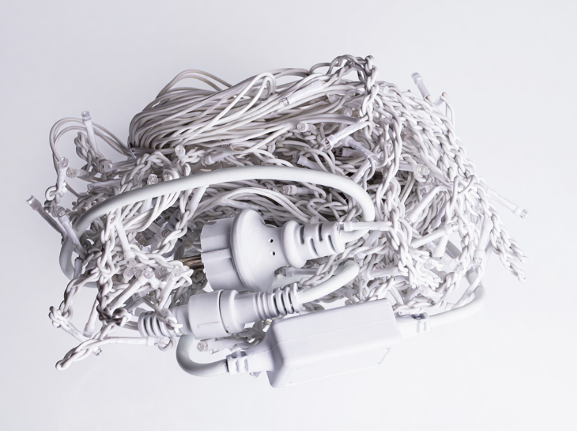 Гирлянда бахрома уличная 200 LED 12 м от сети белая нить Синий - фото 3