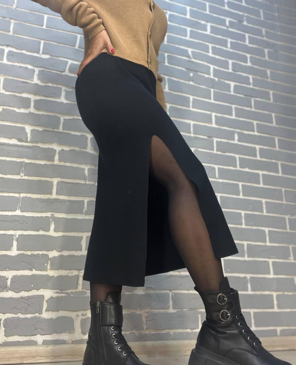 Спідниця жіноча My fashion 891 в'язка тепла розріз французька довжина OS Чорний (2949) - фото 7 Спідниця жіноча My fashion 891 в'язка тепла розріз французька довжина OS Чорний (2949) - фото 7