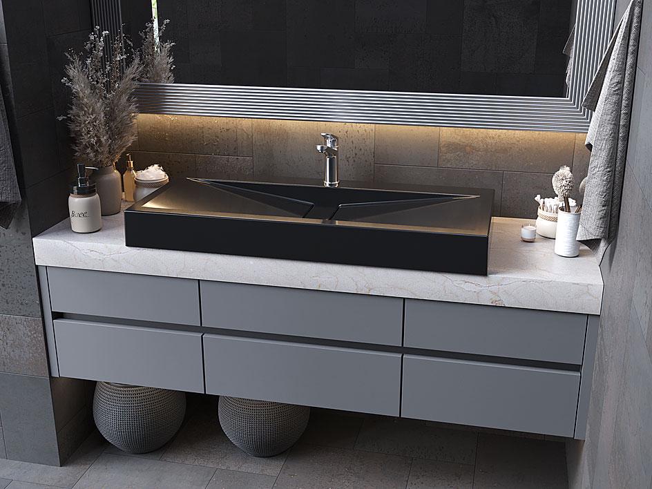 Умивальник накладний Status Mirage 100 Black (684) - фото 3