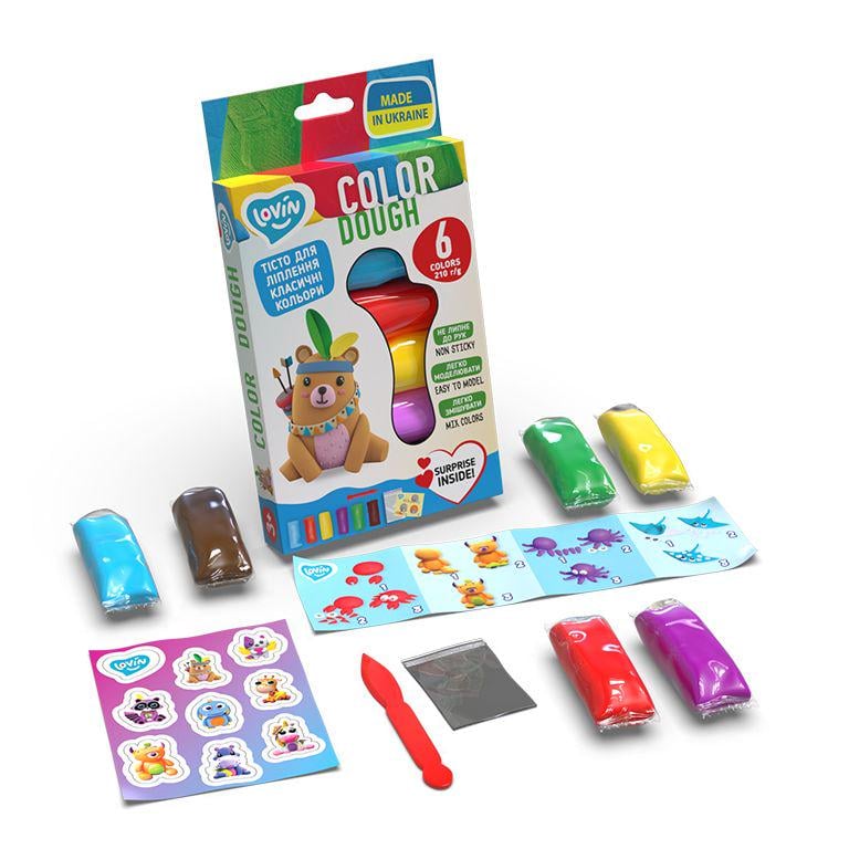 Набор для лепки с тестом Lovin Color Dough 6 цветов (221661)