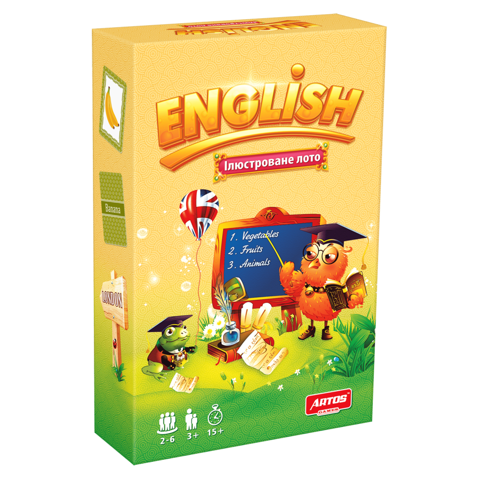 Настільна гра навчальна ARTOS GAMES Лото ENGLISH 0796 ілюстрована (RLT12868)