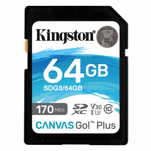 Карта пам'яті SD Kingston Class 10 V30 W-80MB/s R-170MB/s SDG3 64 Gb (560526)