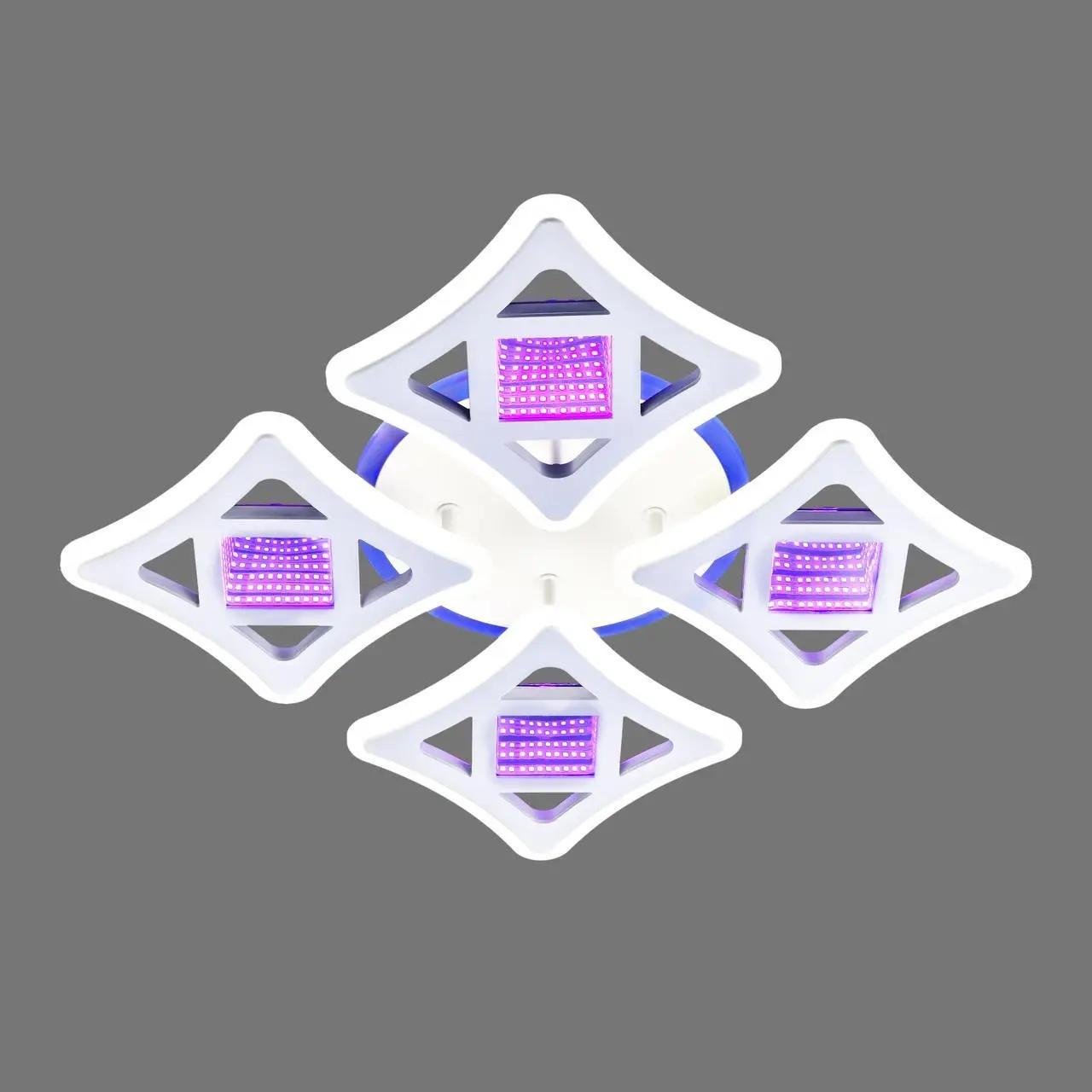 LED-люстра потолочная акриловая Valeso V-3400/4C WH с пультом 124W (28689708)