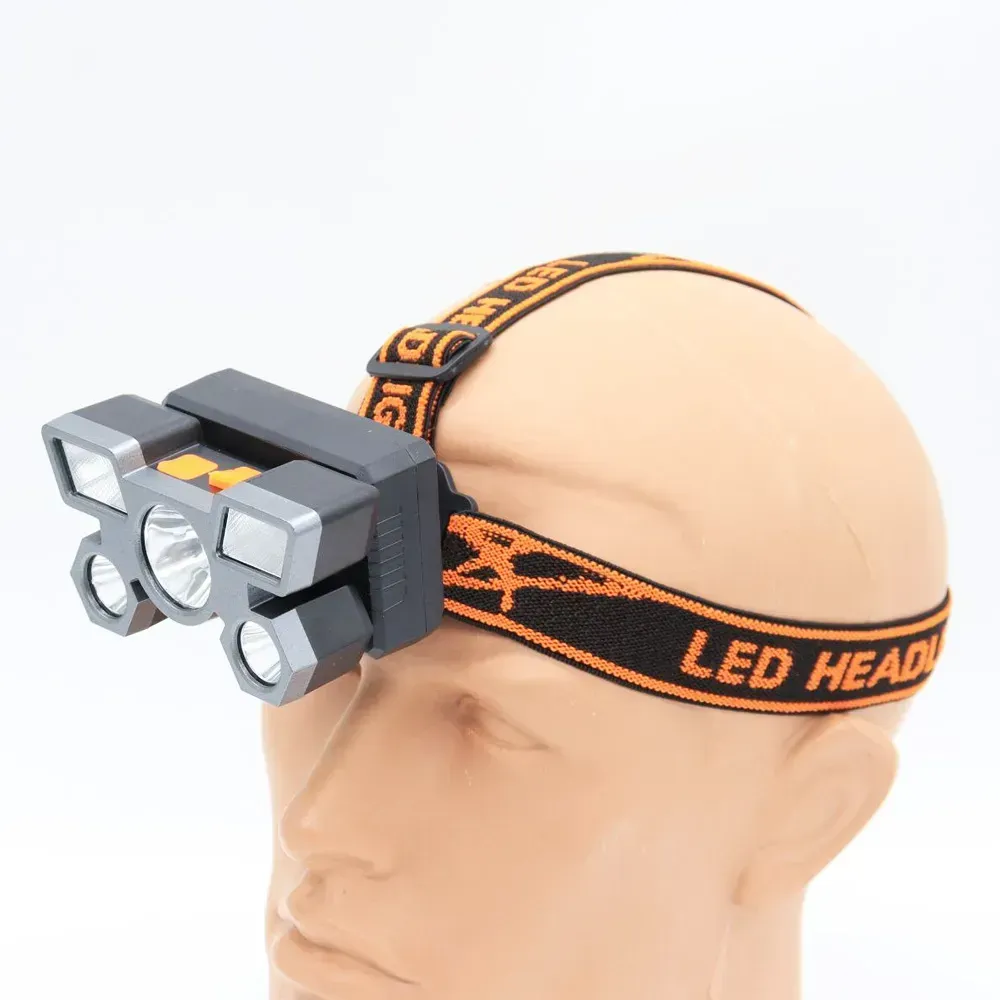 Фонарь налобный аккумуляторный с USB 5 диодов Smarter (234567567) - фото 8 Фонарь налобный аккумуляторный с USB 5 диодов Smarter (234567567) - фото 8