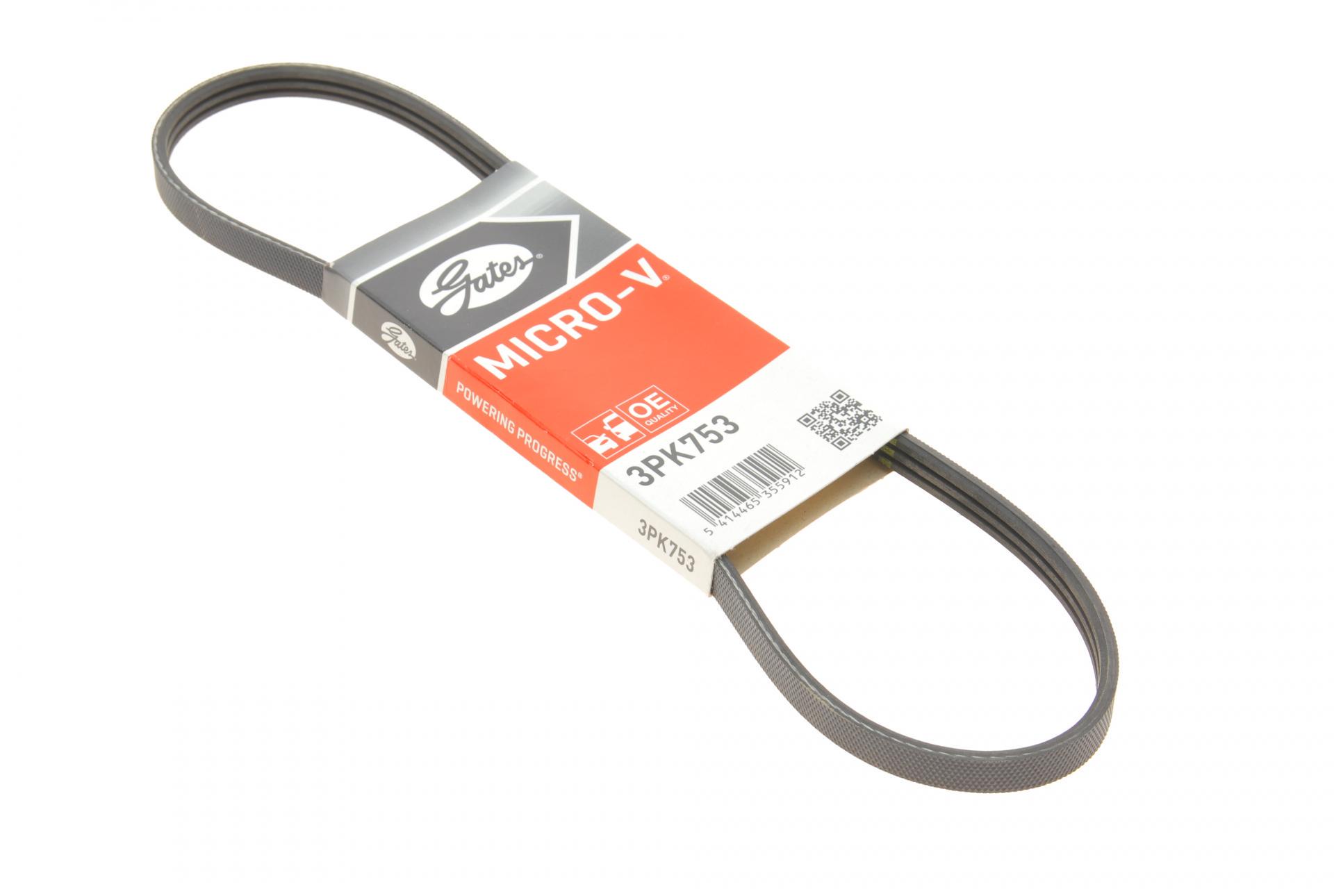 Ремень генератора GATES Renault Kangoo 1.2i 01- (3PK753) Ремень генератора GATES Renault Kangoo 1.2i 01- (3PK753)