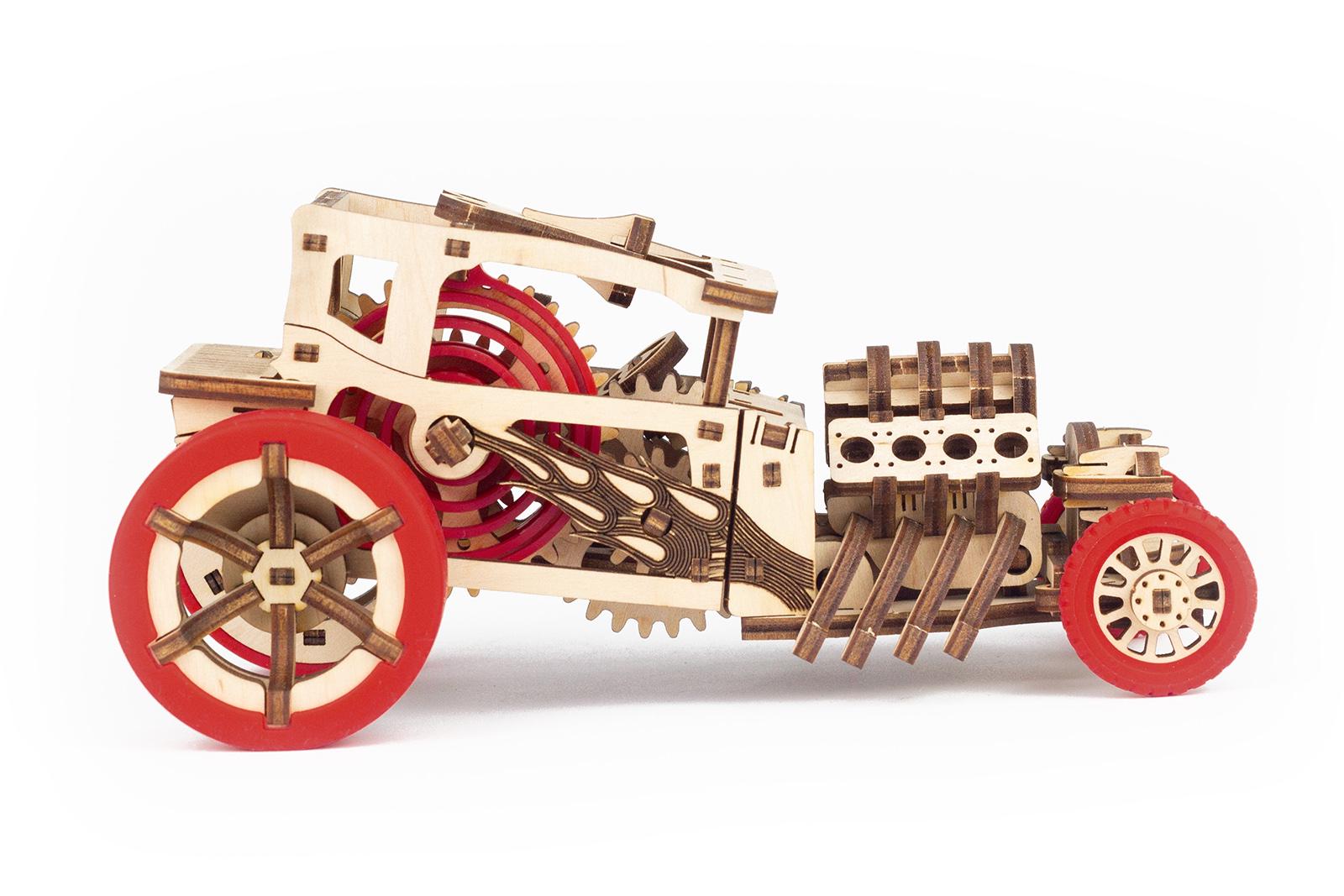 Конструктор механічний 3D Time for Machine Hot Rod автомобіль Бордовий (T4M380303BURG) - фото 3 Конструктор механічний 3D Time for Machine Hot Rod автомобіль Бордовий (T4M380303BURG) - фото 3