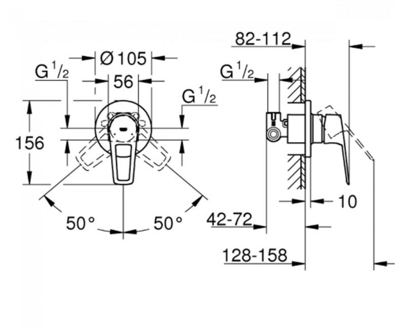 Змішувач для душу Grohe BAULOOP New 29042001 прихованого монтажу (101071) - фото 2