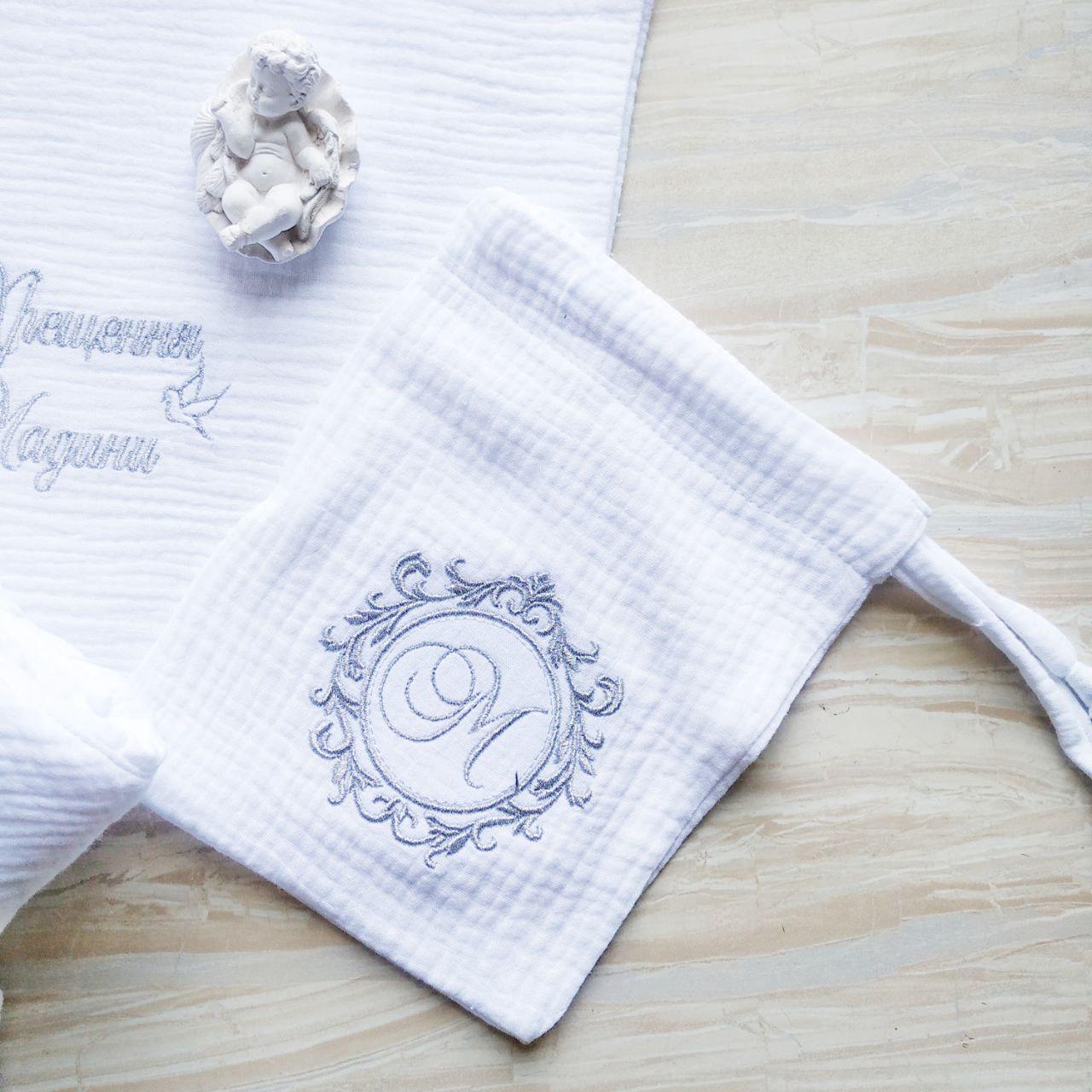 Набор для крещения именной Муслин муслиновая крыжма/мешочки для локона и хранения (2172881314) - фото 6 Набор для крещения именной Муслин муслиновая крыжма/мешочки для локона и хранения (2172881314) - фото 6