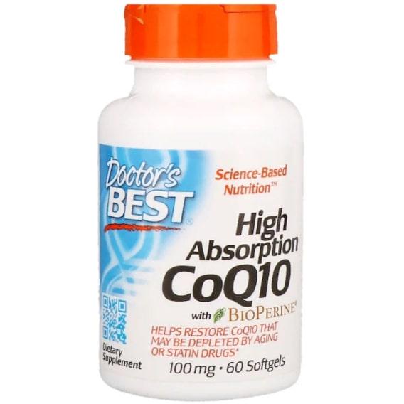 Коензим Doctor's Best High Absorption CoQ10 with BioPerine 100 мг 60 Softgels (DRB-00088)