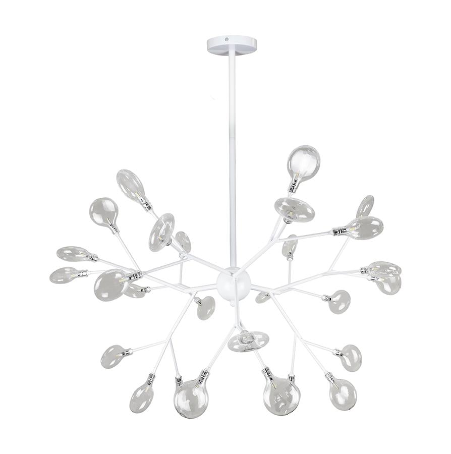 Люстра молекула потолочная Lighthouse LS-17117-27 WH/CL плафоны прозрачные Белый