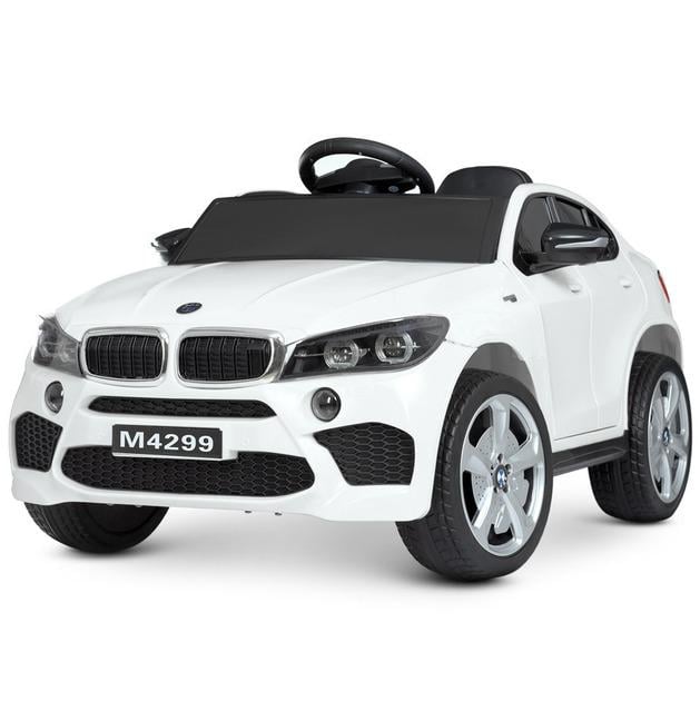 Детский электромобиль на аккумуляторе BMW M 4299 с пультом радиоуправления для детей 3-8 лет Белый (M 4299EBLR-1)