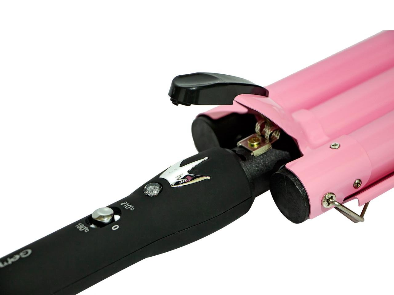 Плойка тройная GM 1956 Розовый (GR-04743) - фото 4 Плойка тройная GM 1956 Розовый (GR-04743) - фото 4