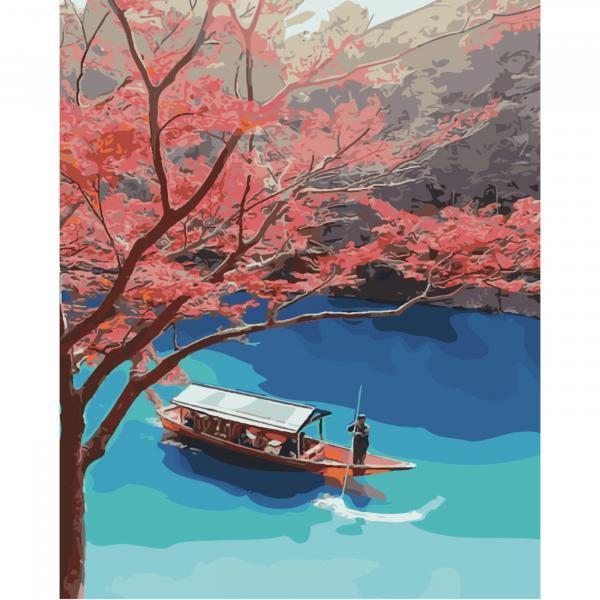 Картина по номерам Strateg Пейзаж С легкостью течения 40х50 см цветное полотно в термопакете (SY6458)