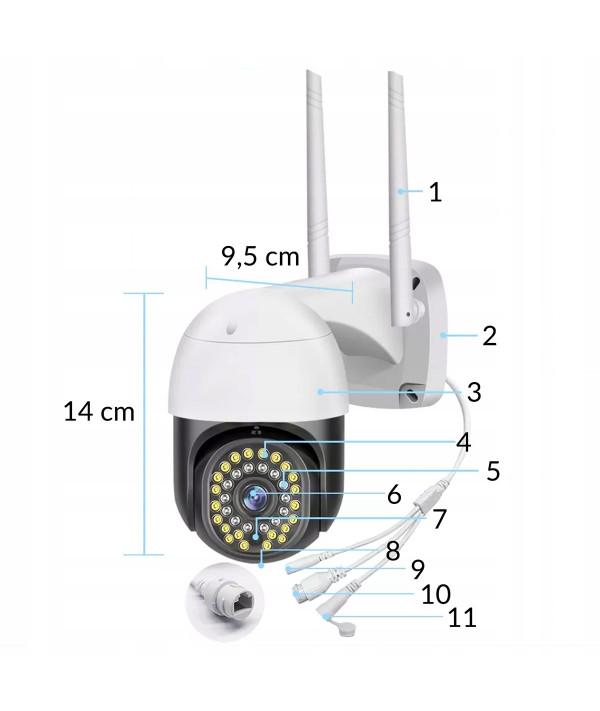 IP-камера вулична поворотна Wi-Fi Wi-Fi Heckermann C19 + карта 16 Гб (24650) - фото 13