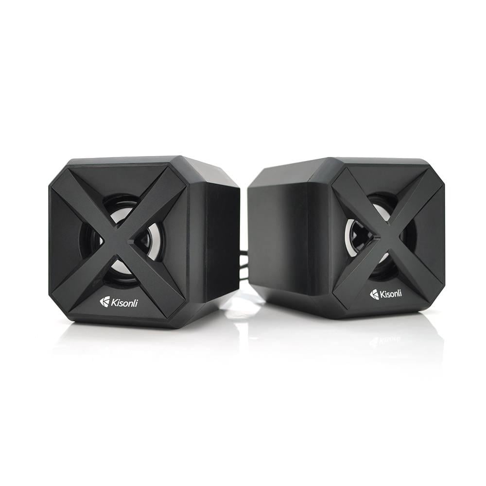 Колонки для ПК і ноутбука Kisonli L-5050 USB/3,5 мм 2х3W 20Hz- 20KHz з підсвічуванням Black (31739)