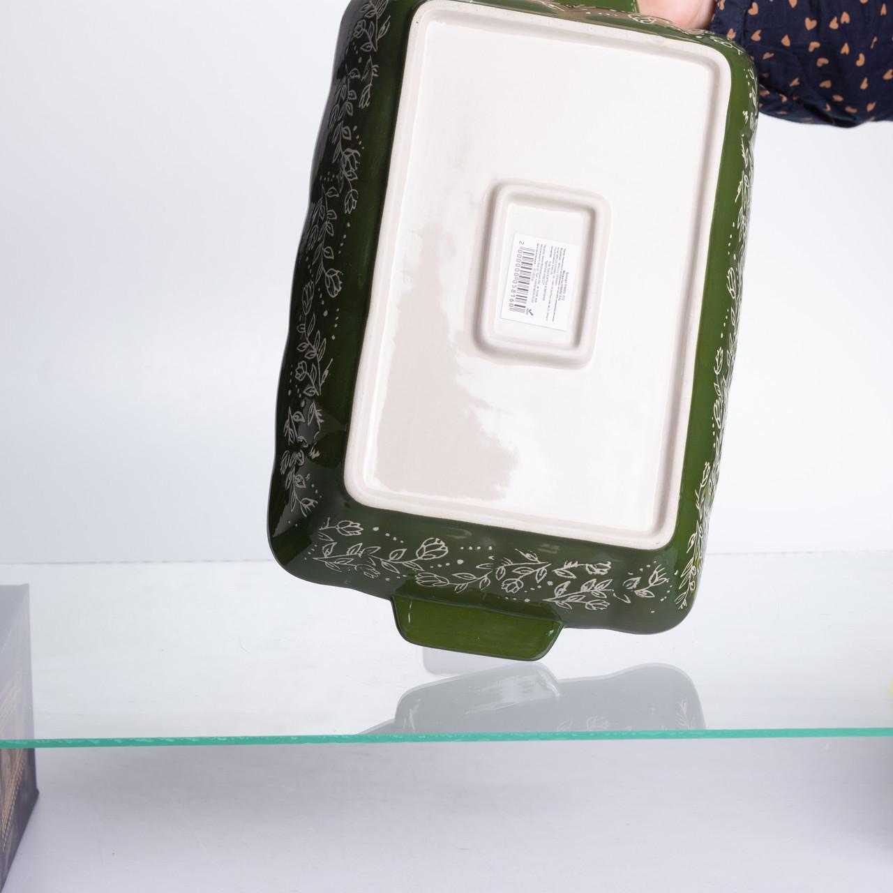 Форма для запікання Vintage прямокутна з ручками 33х21х5.5 см Зелений (HM05-11) - фото 7 Форма для запікання Vintage прямокутна з ручками 33х21х5.5 см Зелений (HM05-11) - фото 7