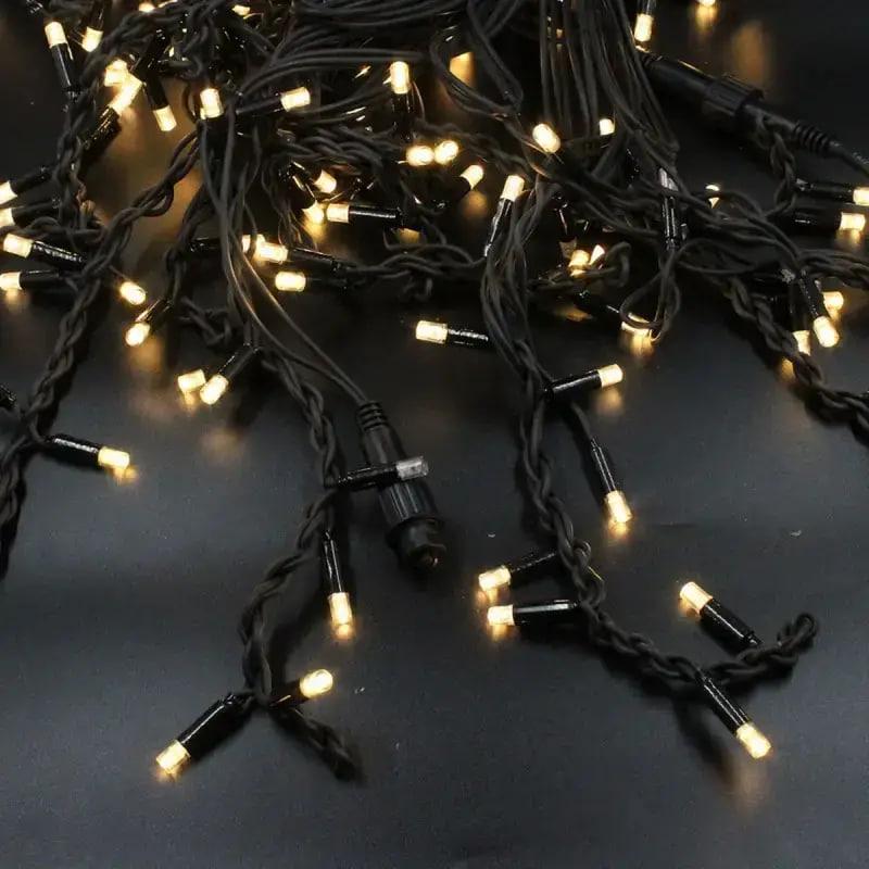 Гірлянда бахрома вулична 280 LED 10 м Чорний дріт/Жовтий (8794) - фото 2