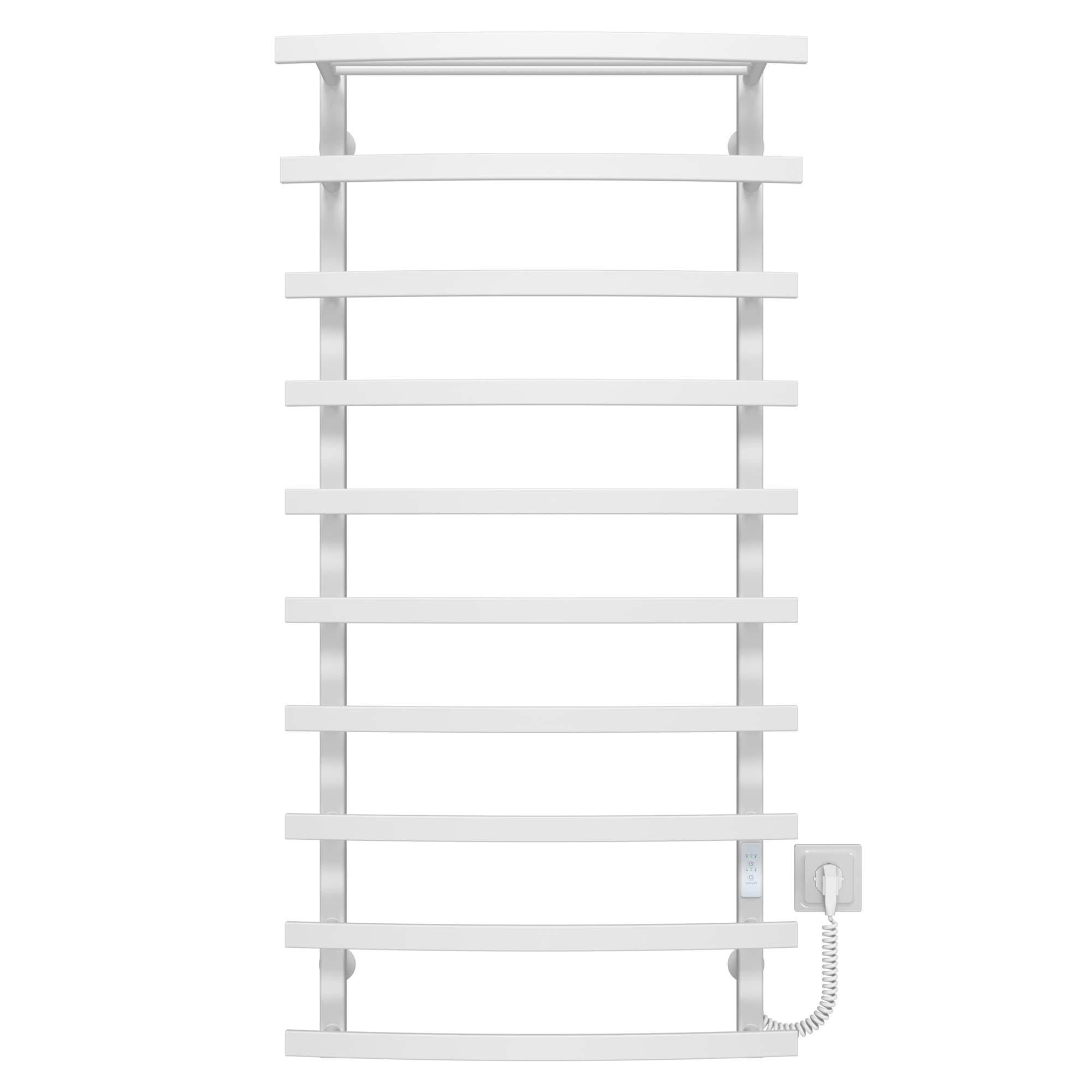 Полотенцесушитель электрический Deffi Lotos П10 WD04 правое подключение нержавеющая сталь 500х1200 мм Белый (A.LO.120.50.10.E.W.R.4)