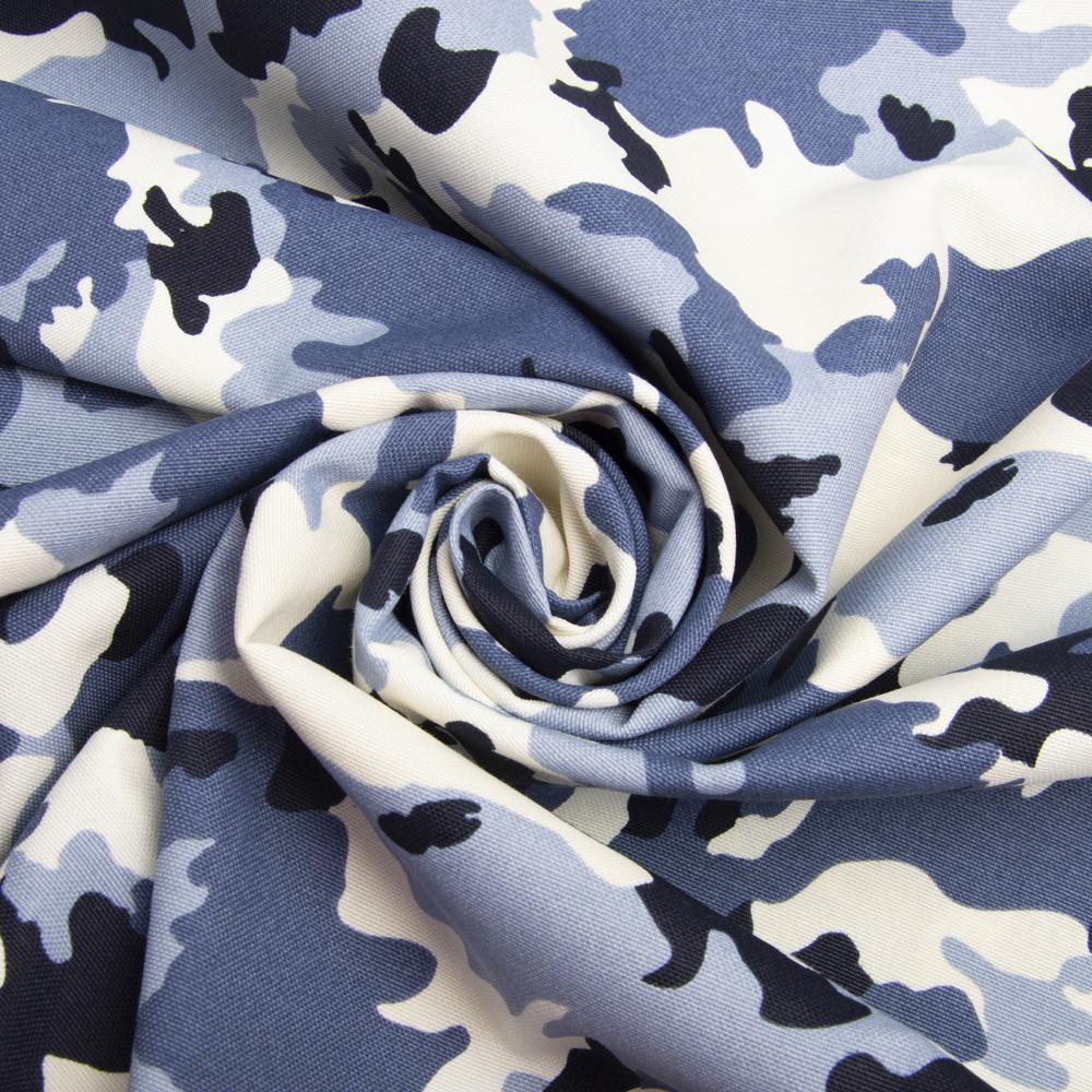 Ткань декоративная хлопчатобумажная Премьер Камуфляж V-33 Деним (24129)