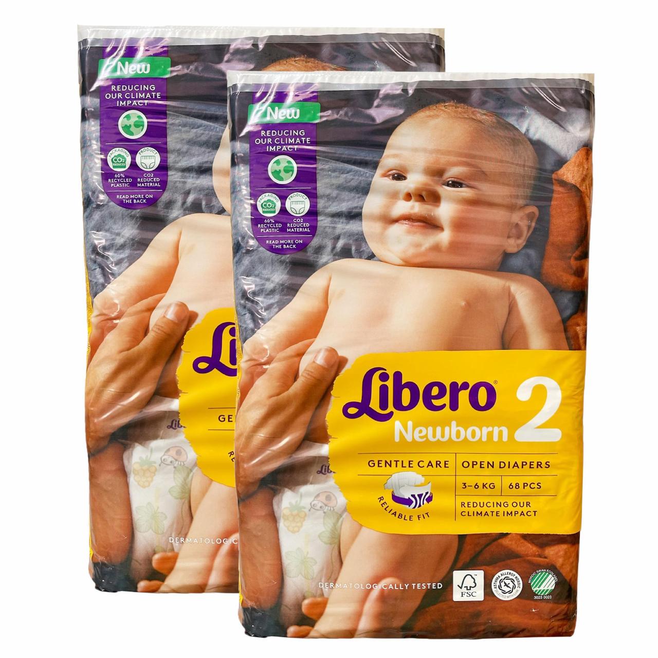 Підгузки дитячі Libero Newborn 2 3-6 кг 136 шт. (26755640)