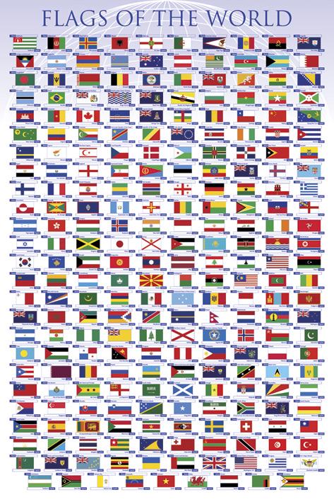 Постер плакат Прапори Світу/Flags of the World 61x91,5 см • Краща ціна