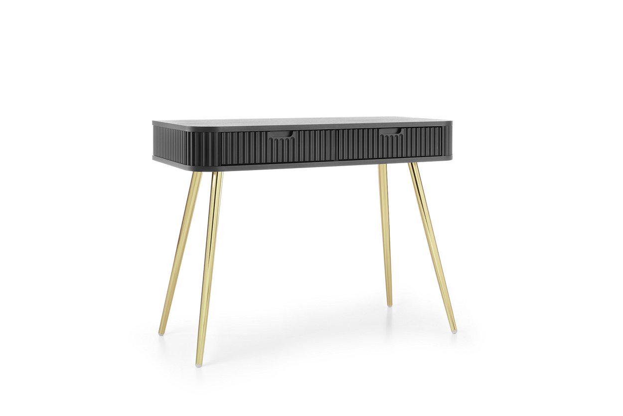 Стол туалетный Perfect Home Zova T103 с 2 ящиками и золотыми ножками Черный (PFH-091375) - фото 4 Стол туалетный Perfect Home Zova T103 с 2 ящиками и золотыми ножками Черный (PFH-091375) - фото 4