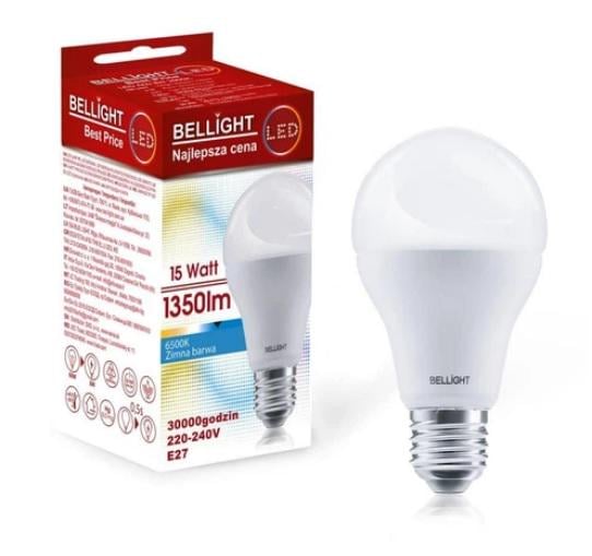 Лампа світлодіодна LED A60 220V/15W E27 6500K