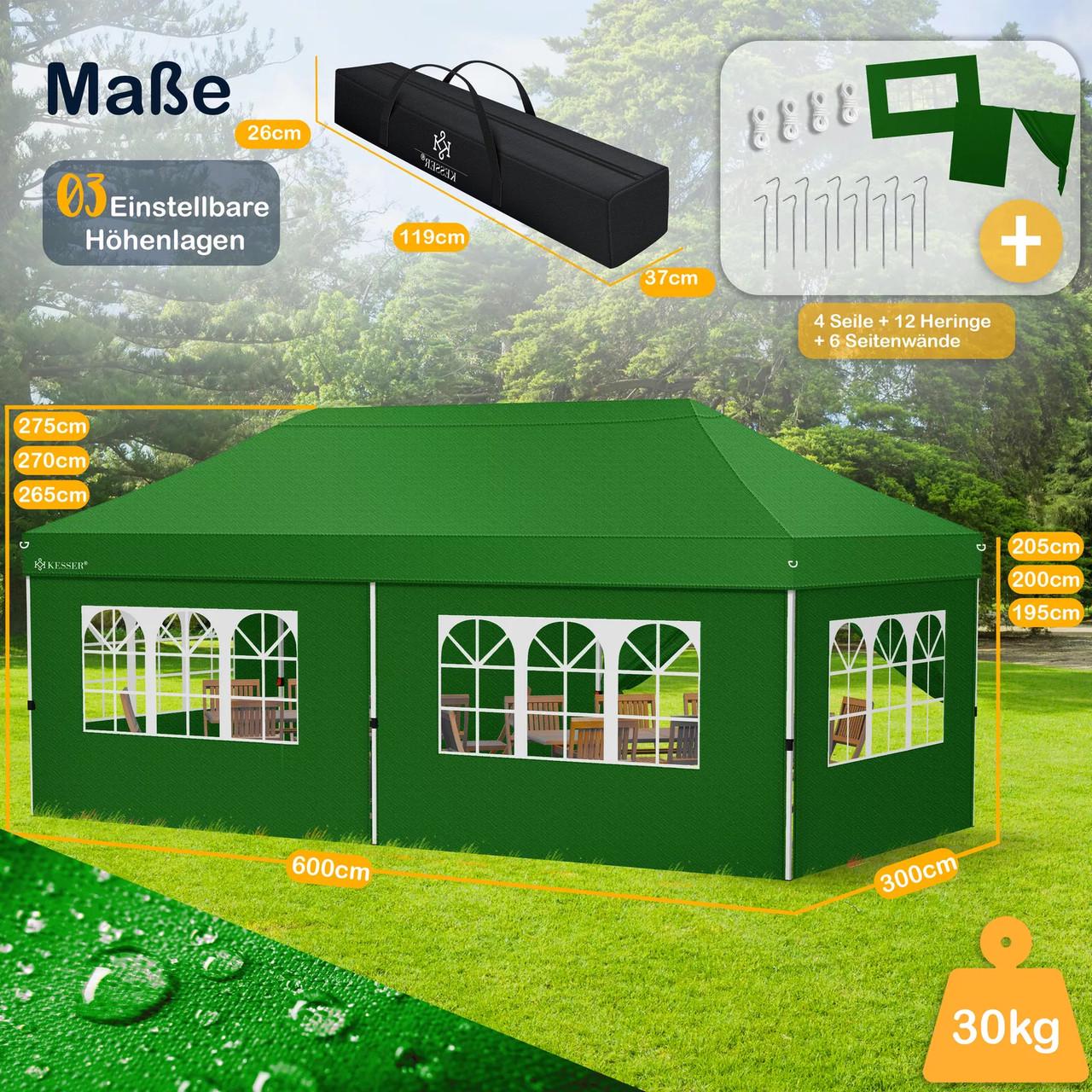 Павільйон садовий KESSER 6x3 м UV50+ Зелений - фото 6 Павільйон садовий KESSER 6x3 м UV50+ Зелений - фото 6
