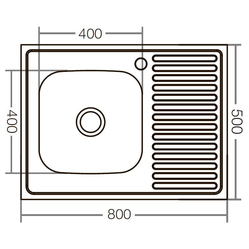 Кухонная мойка накладная ZerixZ8050L-06-160E Satin (ZX1612) - фото 3