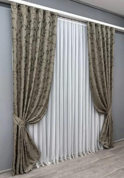 Ткань для штор Allure жаккард с люрексовой ниткой Какао (1620ш) - фото 3 Ткань для штор Allure жаккард с люрексовой ниткой Какао (1620ш) - фото 3