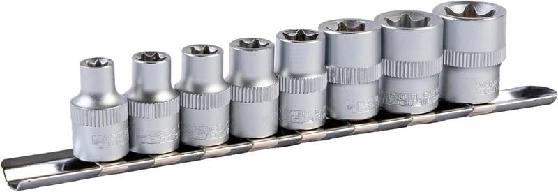 Набір торцевих насадок Mastertool CRV E-Torx 3/8 E8-E20 8 шт. Набір торцевих насадок Mastertool CRV E-Torx 3/8 E8-E20 8 шт.