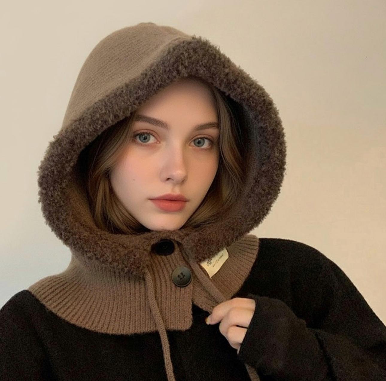 Капор унисекс теплый 1177 One size Коричневый (014893) - фото 2