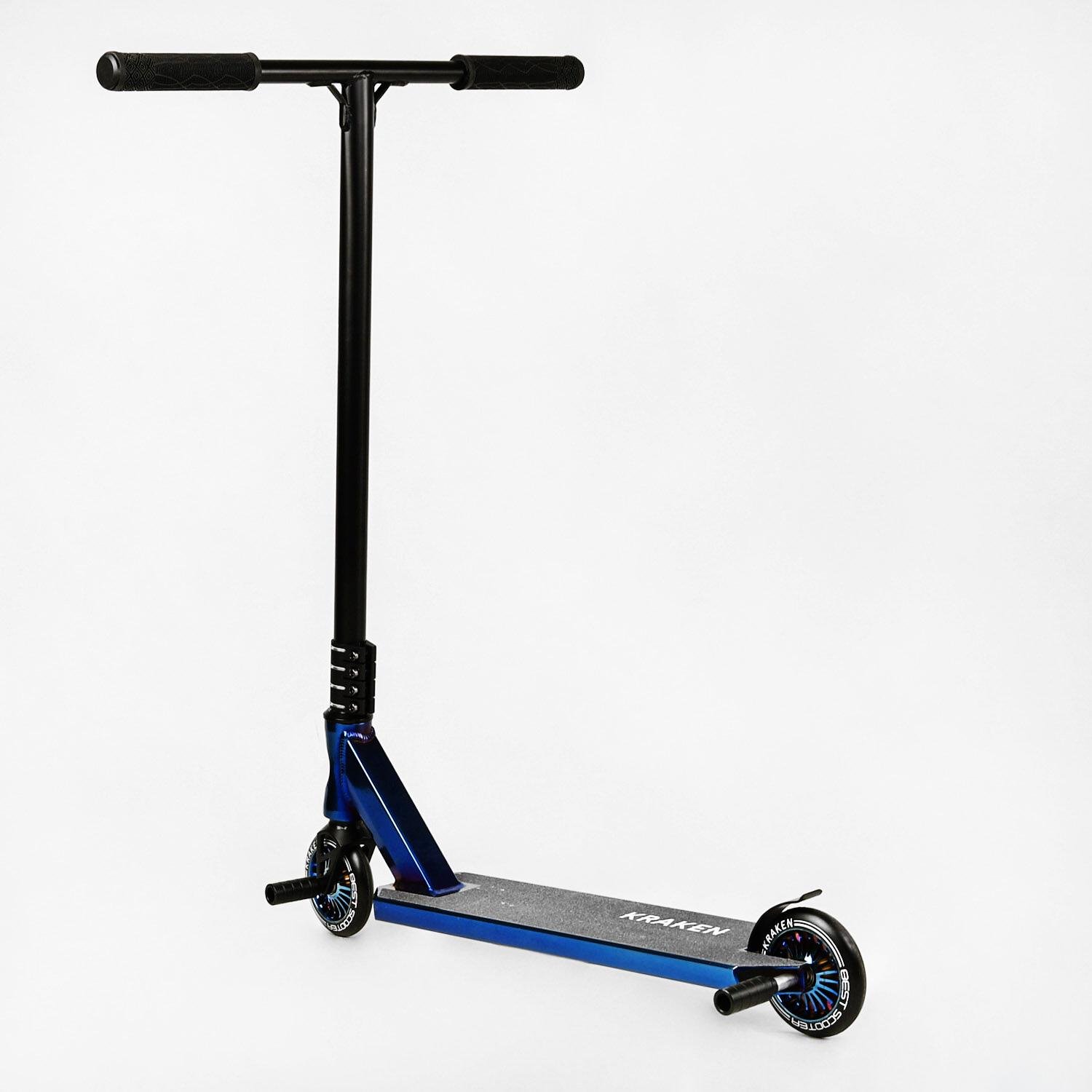 Самокат трюковий Kraken Hic-система пеги алюмінієвий диск/дека Black/Blue (112909) - фото 6