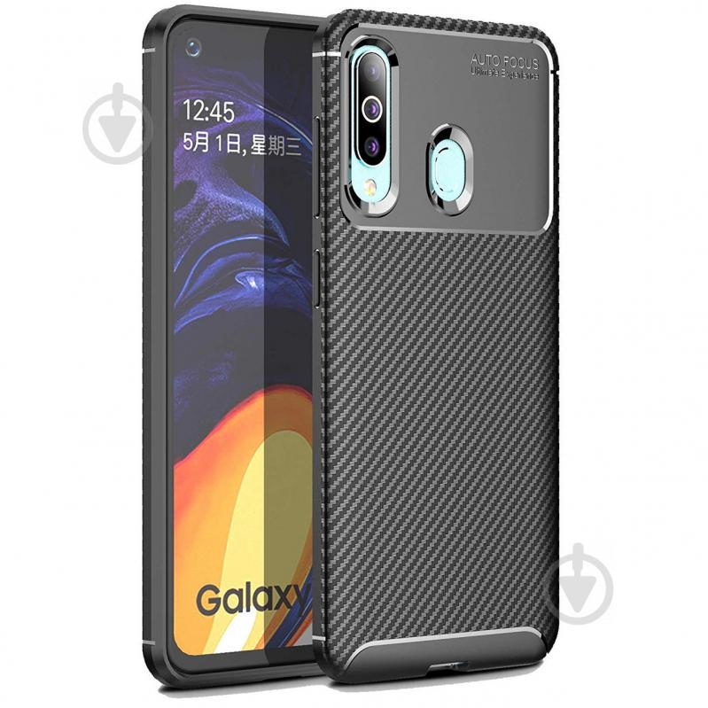 Чехол Carbon Case Samsung A606 Galaxy A60 Черный (hub_zTtt64086)