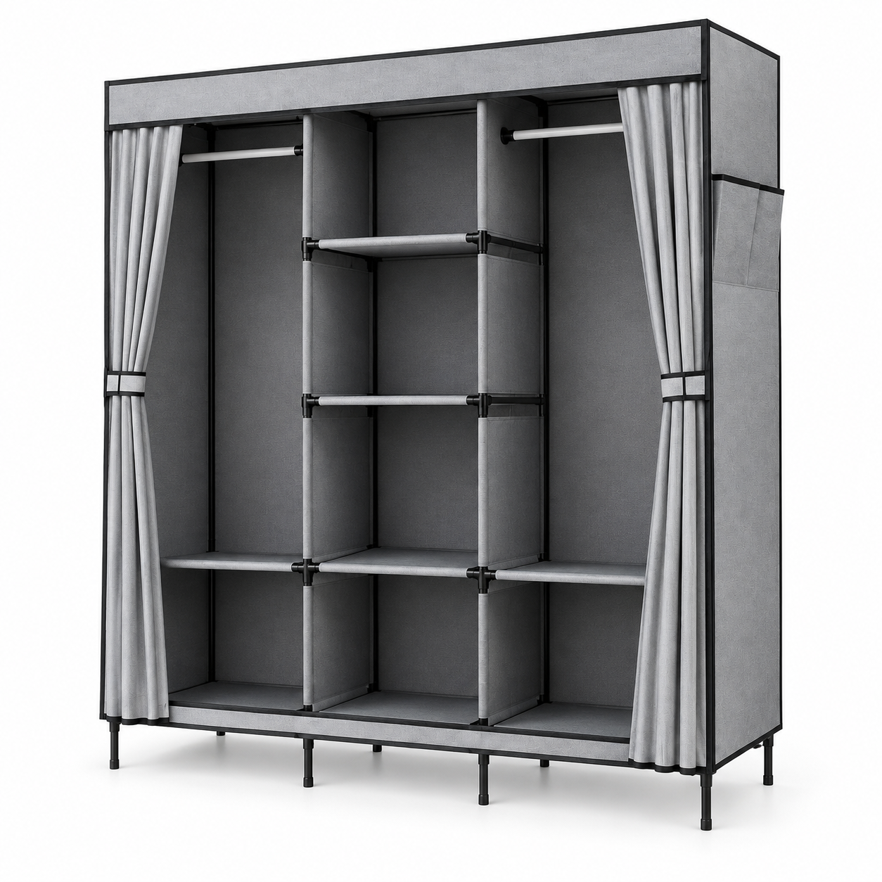 Тканевый шкаф-органайзер Storage Wardrobe 88130 130х45х160 см Серый (4212)