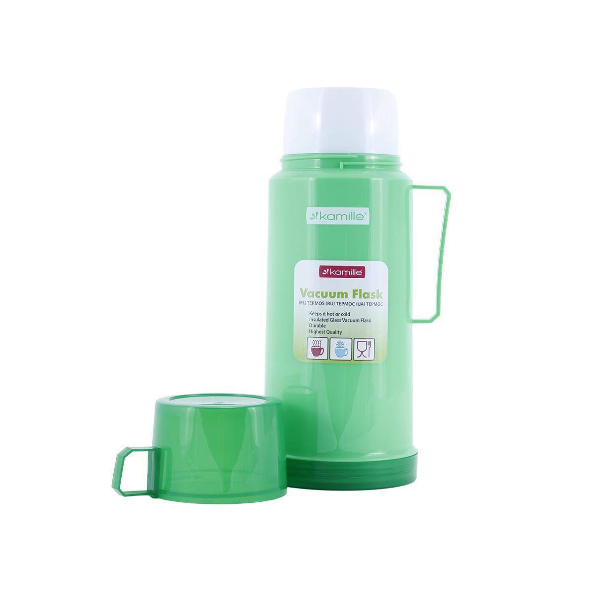 Термос Kamille 1000 мл зі скляною колбою Зелений - фото 13