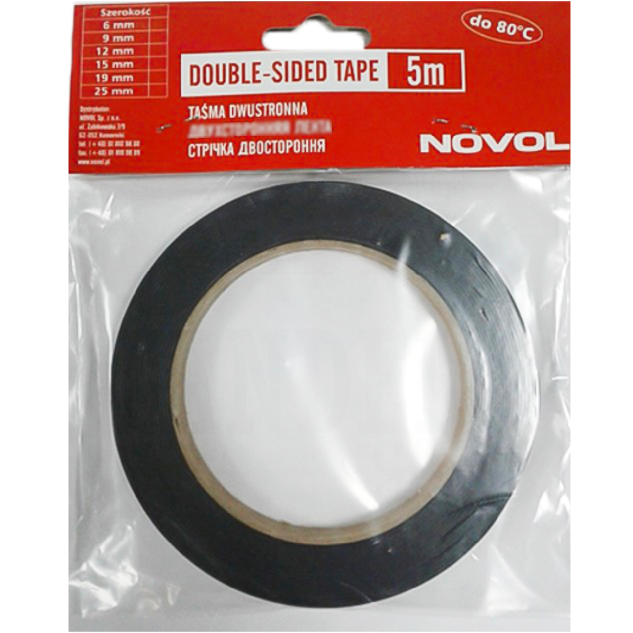 Стрічка монтажна двостороння NOVOL 12 мм x 5 м