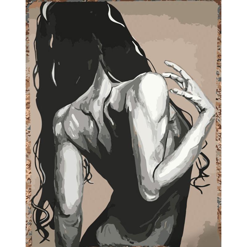 Картина по номерам Strateg Премиум Длинные волосы 40x50 см (DY352)