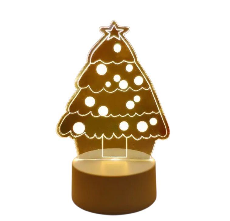 Светильник настольный 3D Елка со снегом от USB (SAM-337)