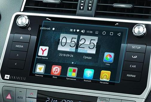 Стекло защитное Pixsel на монитор Toyota PRADO 8“ 2018-2019 закаленное глянец