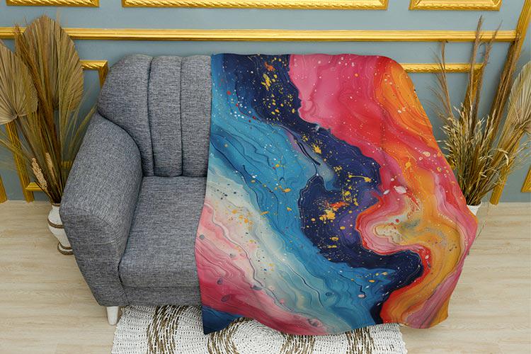 Плед Цветная краска Волны плюш однослойный 150х210 см (114258-1)