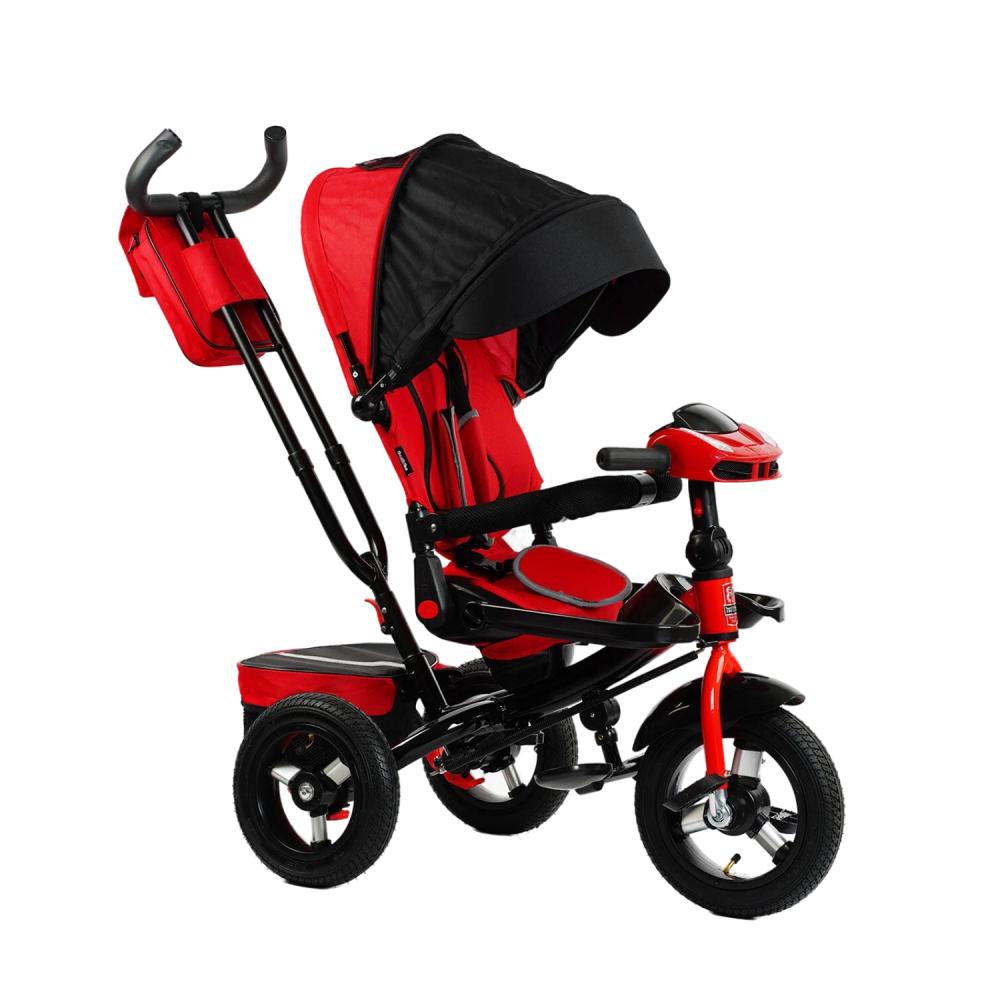 Велосипед 3-х колесный детский Best Trike с надувными колесами и фарой USB пульт Red/Black (129656)