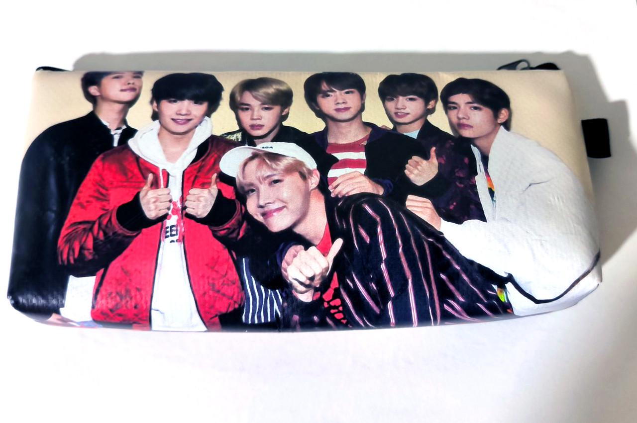 Пенал школьный BTS Bangtan Boys Бтс двухсторонний 22х11 см (pn_0003)