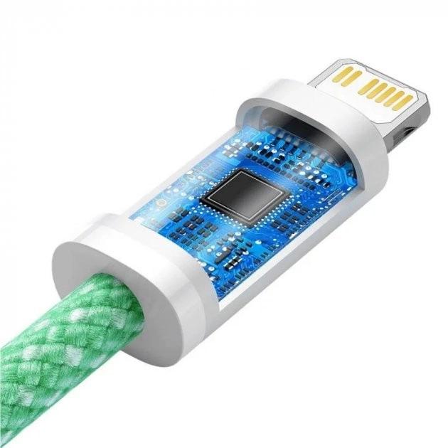 Кабель для айфону BASEUS Dynamic Series Fast Charging Data Cable Type-C to Lightning 20W 2 м Green (45638) - фото 3
