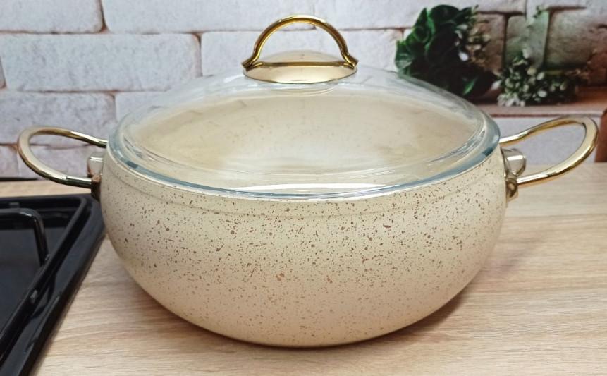 Кастрюля с крышкой O.M.S. Collection 3141 с гранитным покрытием 22 см 3 л Слоновая кость (1944785540) - фото 2 Кастрюля с крышкой O.M.S. Collection 3141 с гранитным покрытием 22 см 3 л Слоновая кость (1944785540) - фото 2