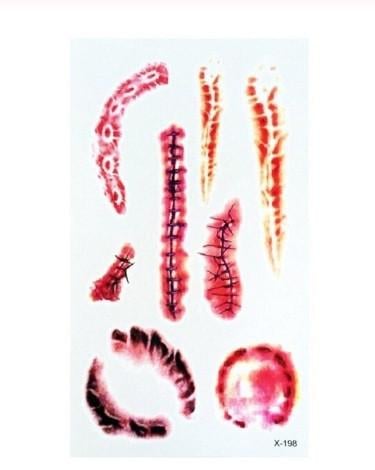 Тату временное Раны 10х6 см Красный (R-23)