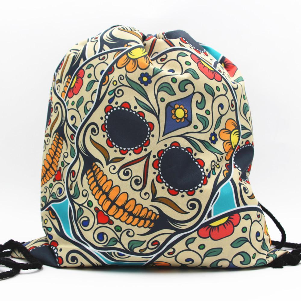 Сумка для взуття череп та квіти 11366 32х39 см Різнокольоровий (4570208)