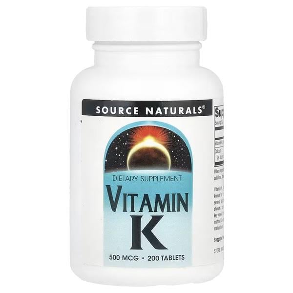 Вітамін K Source Naturals Vitamine K 500 mcg 200 Tabs