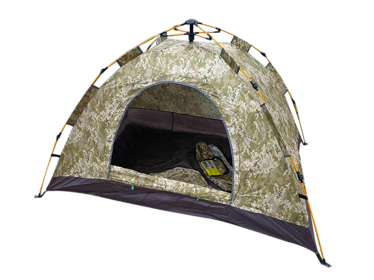 Намет-тент автоматичний туристичний чотирьохмісний 2х2х1,3 м Камуфляжний (26830105)