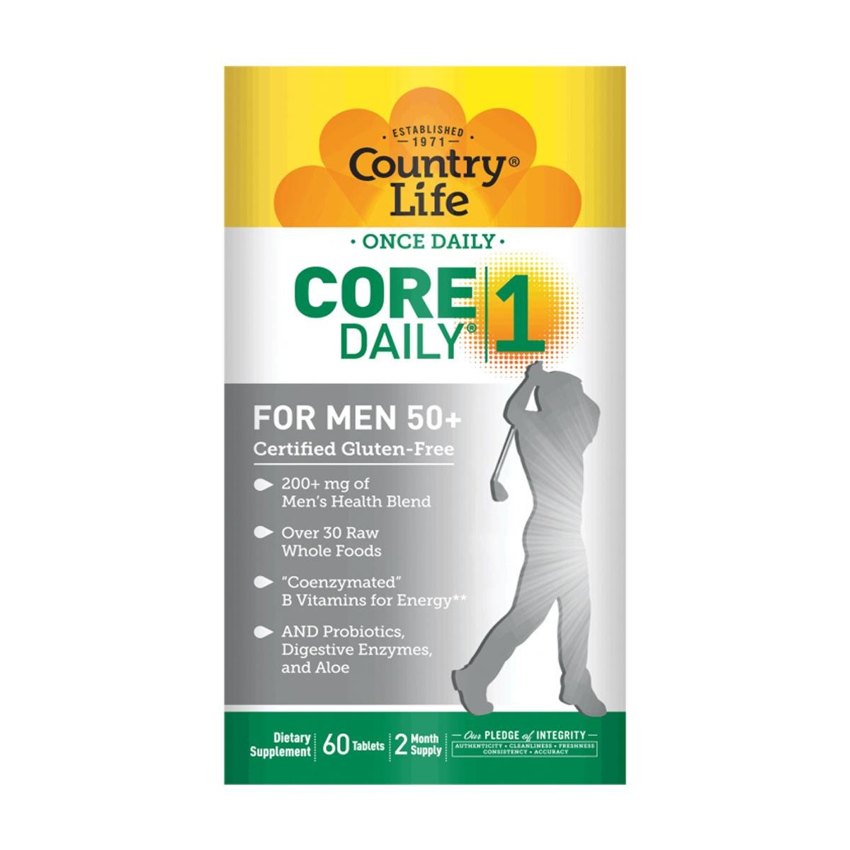 Мультивітаміни Country Life Core Daily-1 for Men 50 для чоловіків 60 таблеток